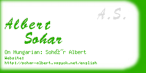 albert sohar business card